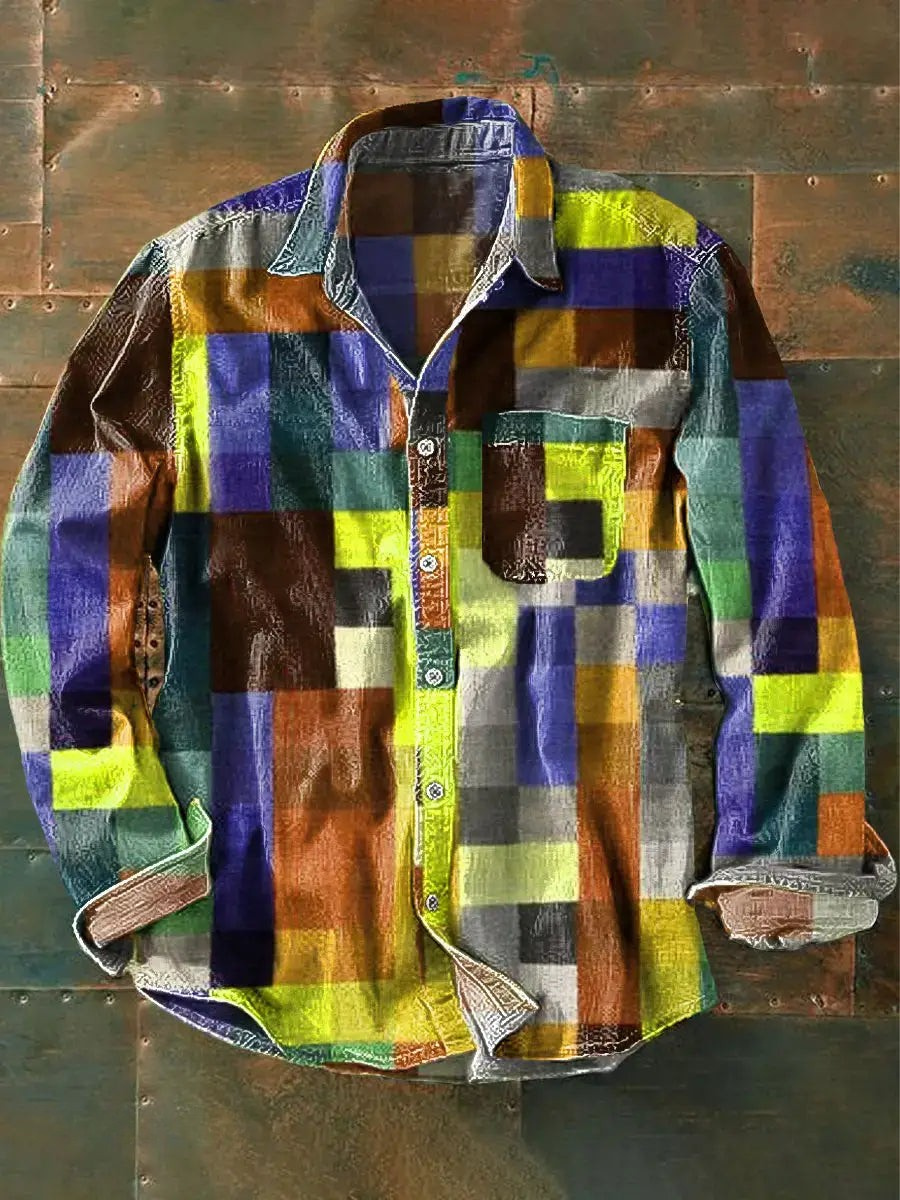 Dorcan - Unisex Simple Rainbow Color Long Sleeve Shirt