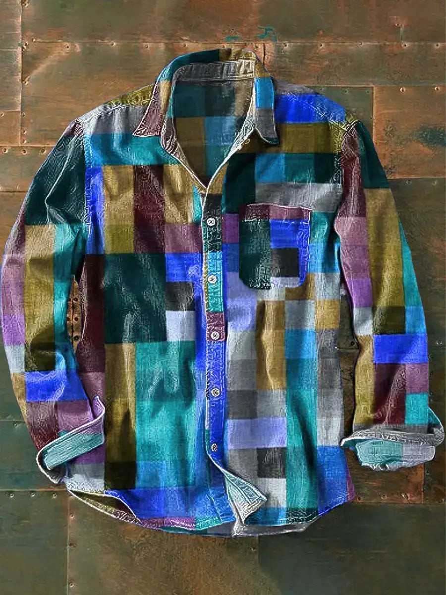 Dorcan - Unisex Simple Rainbow Color Long Sleeve Shirt