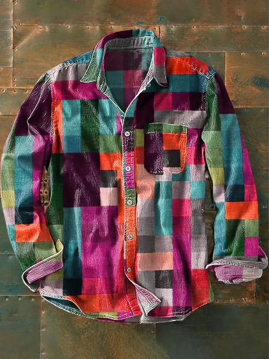 Dorcan - Unisex Simple Rainbow Color Long Sleeve Shirt